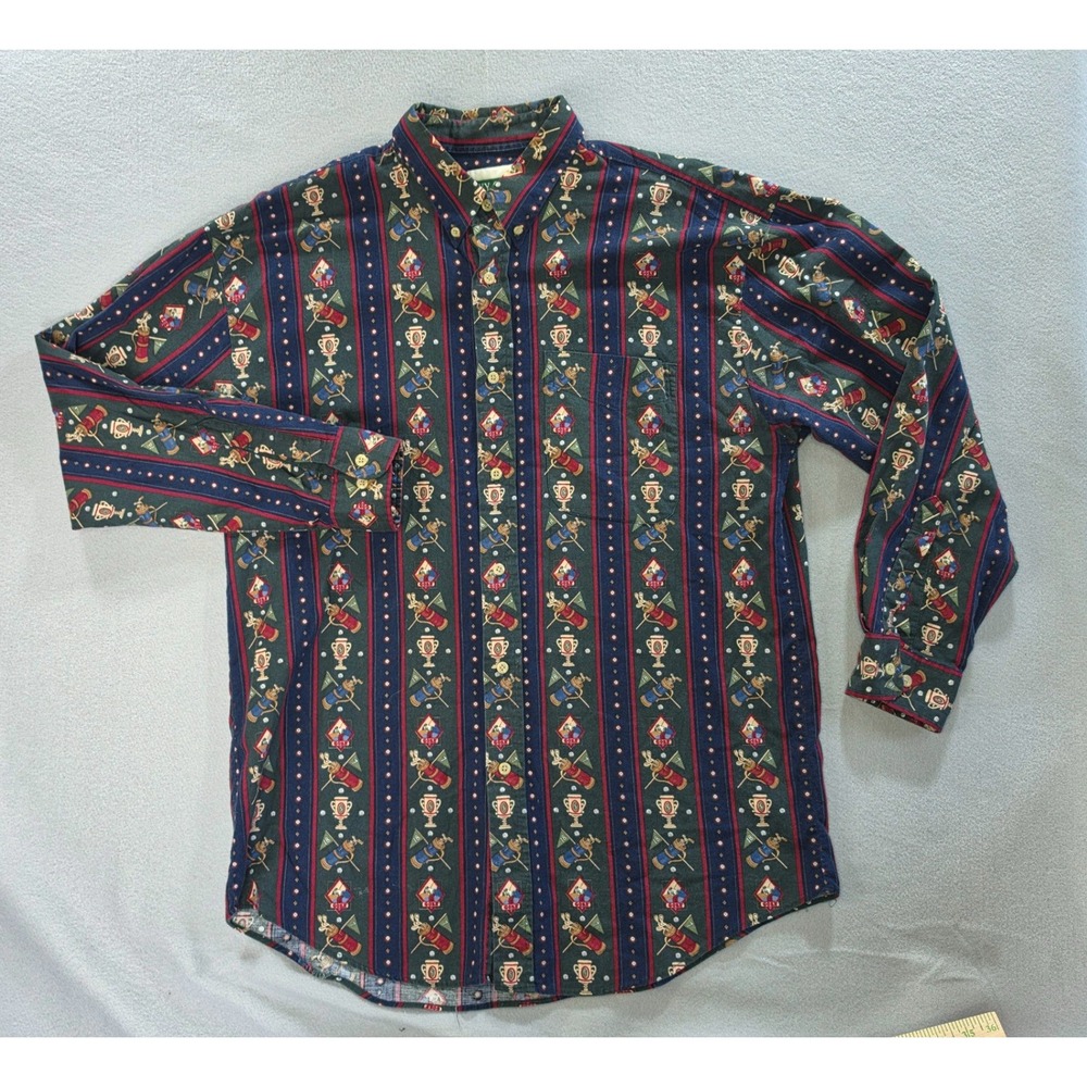 Vintage Ivy Club Classics Grandpacore Golf Shirt Large Cotton Preppy Green